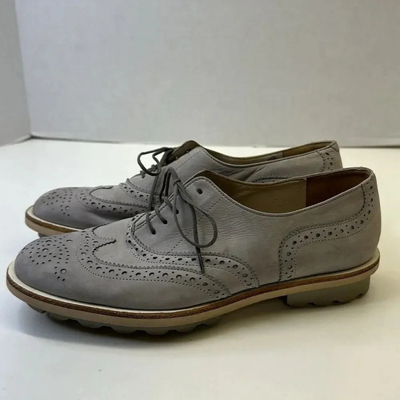 Robert Clergerie Shoes - Robert Clergerie Oxfords Shoes Loafers Suede Leather Lace Up Gray Women's Size 9